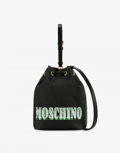 Shop Moschino Dollar Teddy Bear Bucket Bag In Black