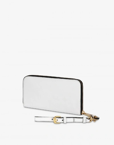 Shop Moschino Wallet With Maxi Logo In White