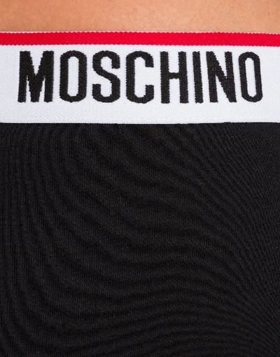 Shop Moschino Set Of 2 Cotton Jersey Boxers With Logo In White