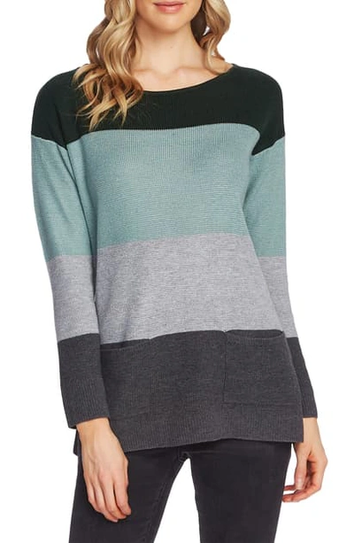 Shop Vince Camuto Colorblock Pocket Sweater In Dk Willow