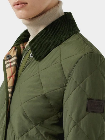 Shop Burberry Diamond Quilted Thermoregulated Barn Jacket In Poplar Green