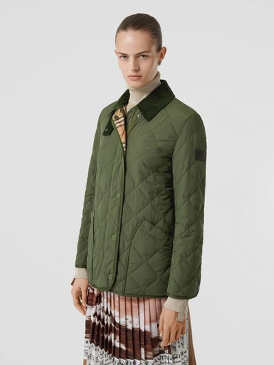 Shop Burberry Diamond Quilted Thermoregulated Barn Jacket In Poplar Green