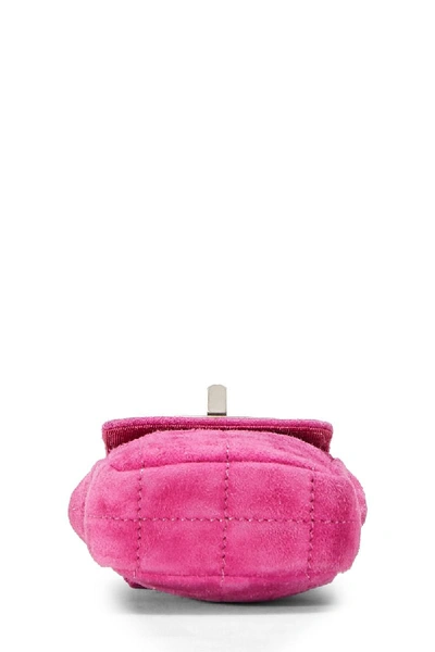 Pre-owned Chanel Pink Quilted Suede Reissue Phone Holder