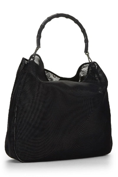 Pre-owned Gucci Black Mesh Bamboo Shoulder Bag