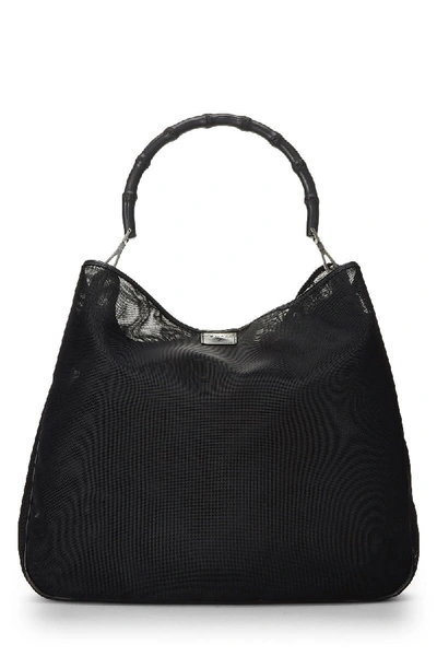 Pre-owned Gucci Black Mesh Bamboo Shoulder Bag