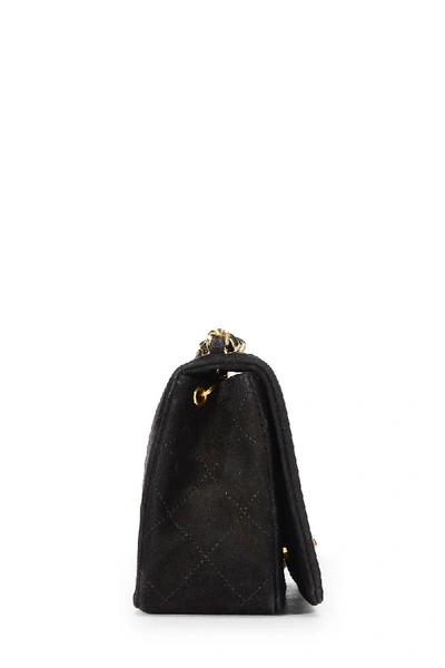 Pre-owned Chanel Black Suede Full Flap Small