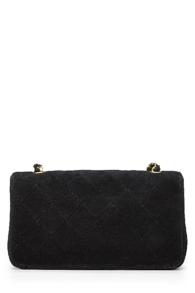 Pre-owned Chanel Black Suede Full Flap Small