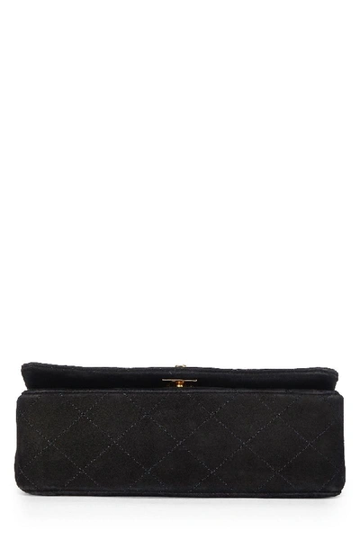 Pre-owned Chanel Black Suede Full Flap Small