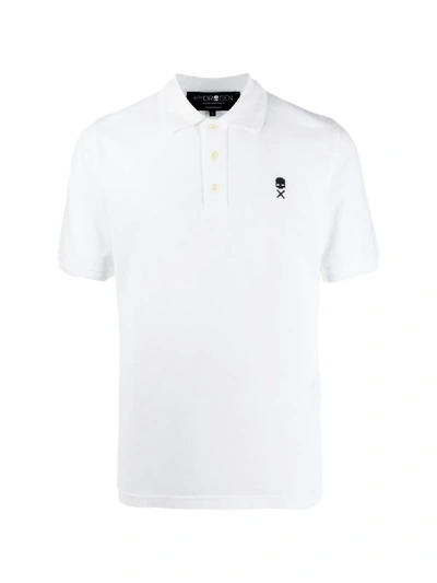 Shop Hydrogen Embroidered Polo Shirt In White