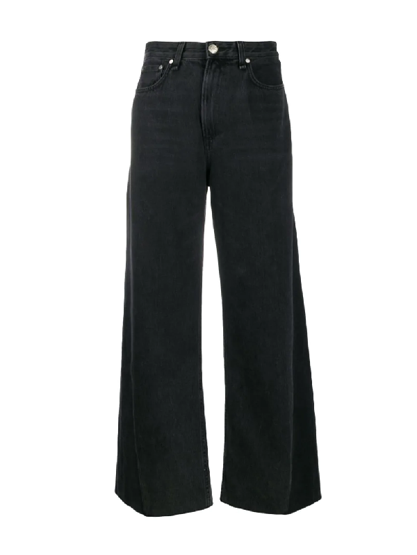 Rag & Bone Ruth Super High Waist Frayed Hem Wide Nonstretch Ankle Jeans