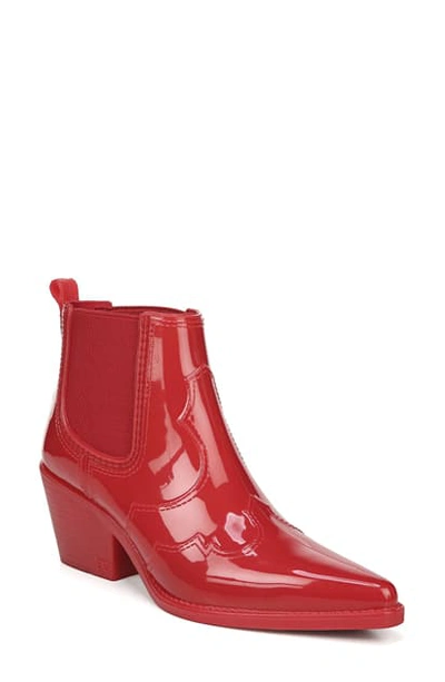 Shop Sam Edelman Winona Western Waterproof Rain Boot In Lipstick Red Rubber