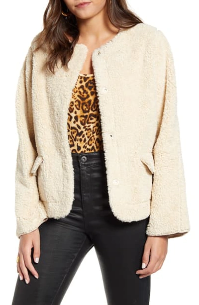 Shop Joa Faux Fur Jacket In Cream