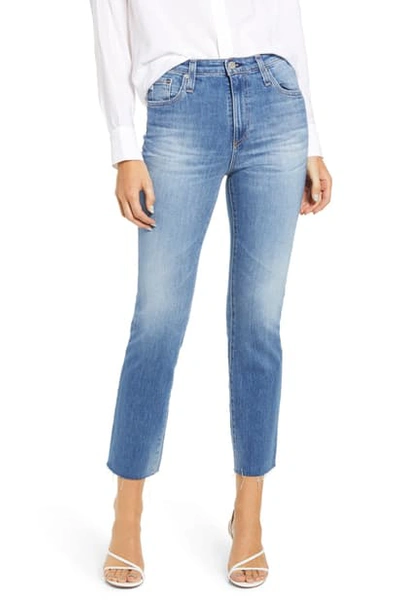 Shop Ag The Isabelle High Waist Crop Straight Leg Jeans In 12 Years Eternal Blue