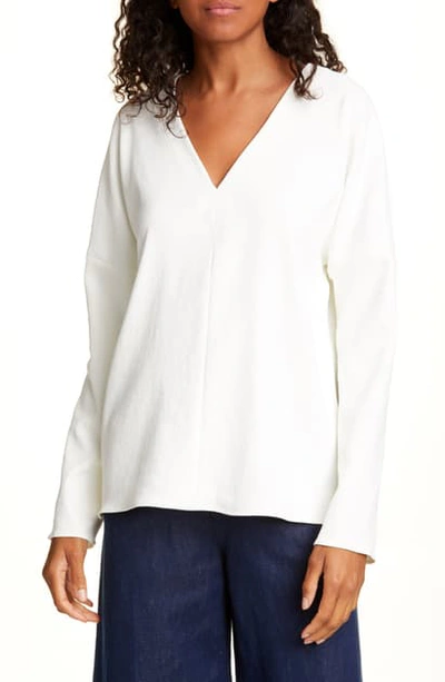 Shop Tibi Chalky Drape Top In Ivory