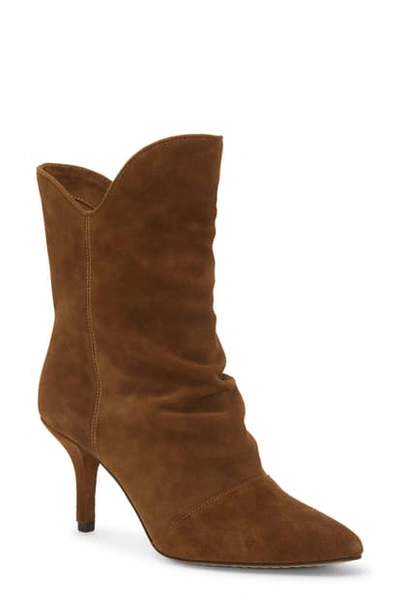 Shop Vince Camuto Andrissa Bootie In Brown Moss Suede