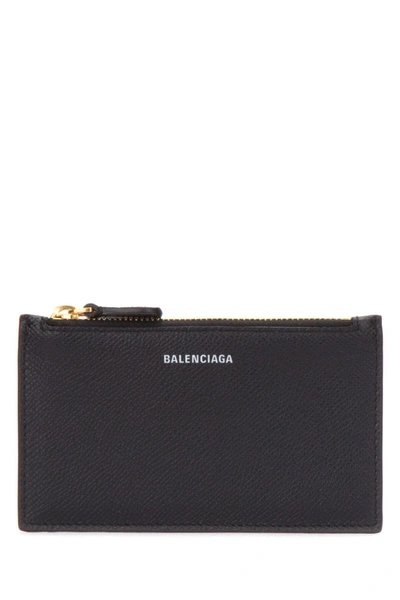 Shop Balenciaga Black Leather Card Holder