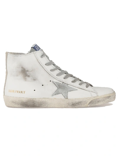 Shop Golden Goose Sneaker Francy In White Silver Leather