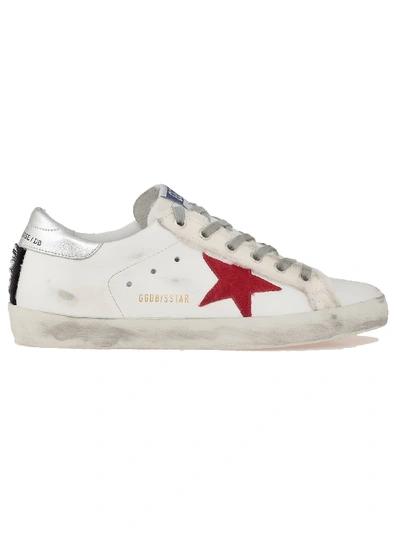 Shop Golden Goose Superstar Sneaker In White-ribbon-red Star