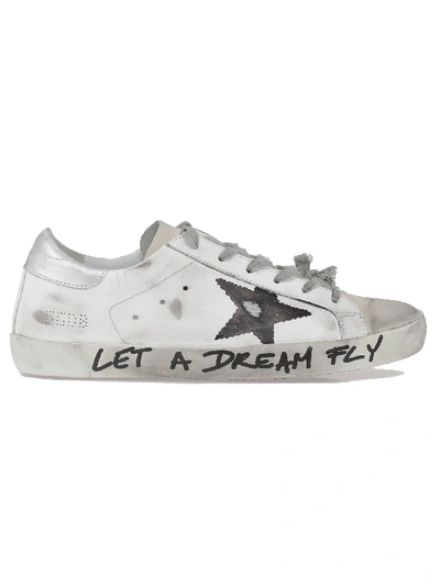 Shop Golden Goose Superstar Sneaker In White Leather-black Star-dream