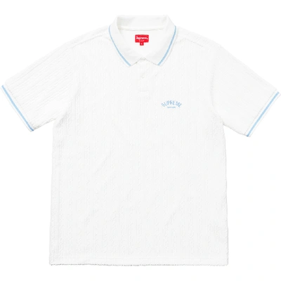 Pre-owned Supreme  Cable Knit Terry Polo White