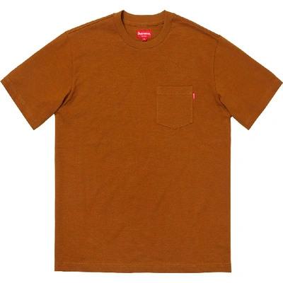 Pre-owned Supreme Ss Pocket Tee (fw18) Rust | ModeSens