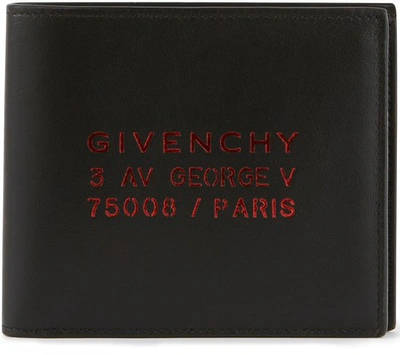 Shop Givenchy Address Wallet In Leather In Black /red