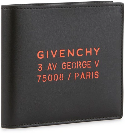 Shop Givenchy Address Wallet In Leather In Black /red