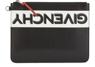 Shop Givenchy Large Pouch In Leather In Black