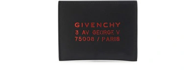 Shop Givenchy Address Card Holder In Leather In Black /red