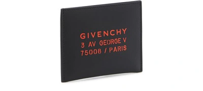 Shop Givenchy Address Card Holder In Leather In Black /red