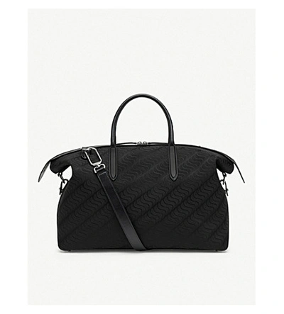Shop Smythson S-monogram Canvas And Leather Holdall In Black