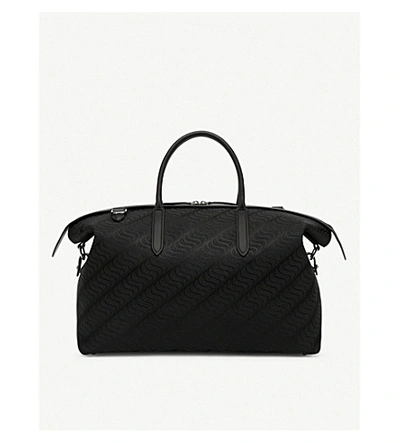 Shop Smythson S-monogram Canvas And Leather Holdall In Black