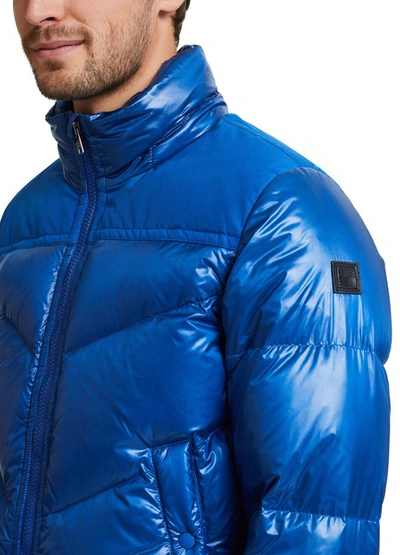 Shop Woolrich Logo Arctic Jacket In Ocean Blue