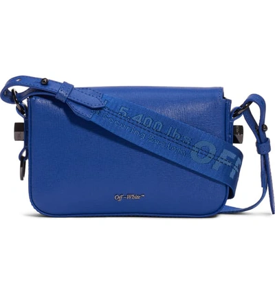 Shop Off-white Diagonal Stripe Mini Flap Bag - Blue In Blue White