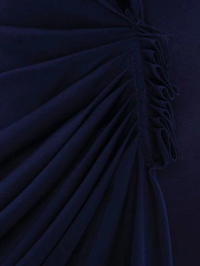 Shop Alexander Mcqueen Tuxedo Drape Jacket In Blue - Sapphire