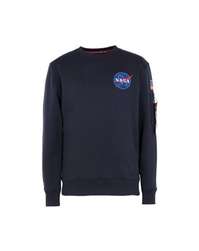Shop Alpha Industries Sweatshirts In Dark Blue