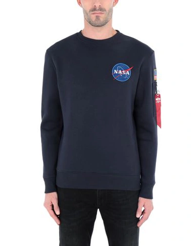 Shop Alpha Industries Sweatshirts In Dark Blue