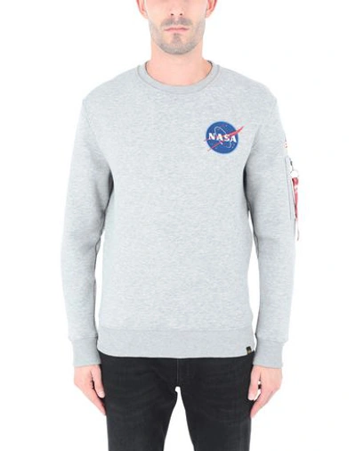 Shop Alpha Industries Sweatshirts In Light Grey