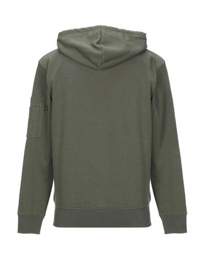 Shop Alpha Industries Man Sweatshirt Military Green Size L Cotton, Polyester
