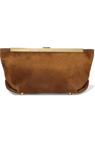 suede envelope clutch