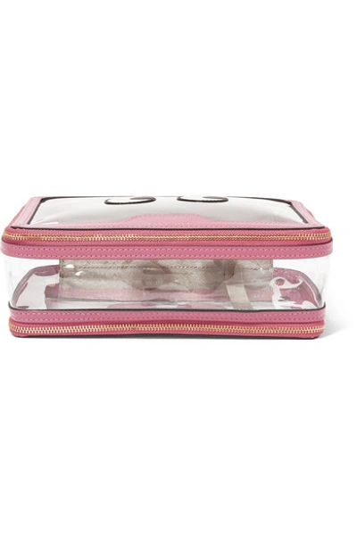 Shop Anya Hindmarch Inflight Leather-trimmed Pvc Cosmetics Case In Pink