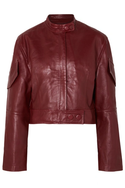 Shop Petar Petrov Malen Leather Jacket In Red