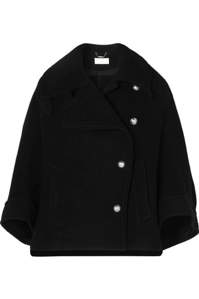 Shop Chloé Wool-blend Coat In Black