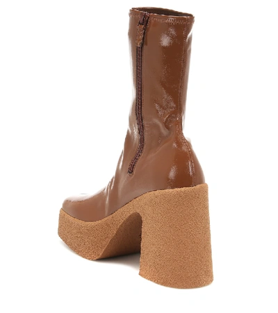 Shop Stella Mccartney Faux Leather Ankle Boots In Brown
