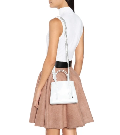 Shop Alaïa Mina Mini Leather Tote In White