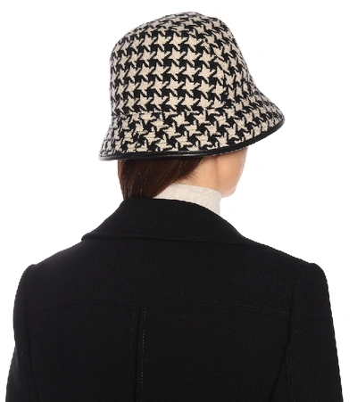 Shop Gucci Houndstooth Wool-blend Bucket Hat In Multicoloured