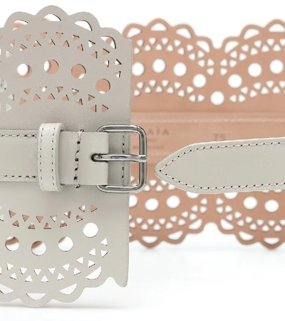 Shop Alaïa Corset Leather Belt In White