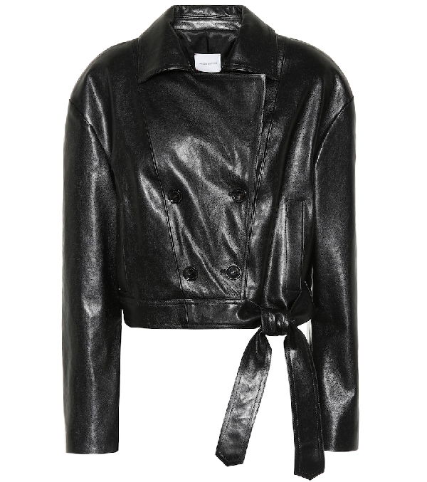 Magda Butrym Utah Cropped Leather Jacket In Black | ModeSens