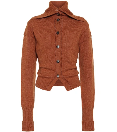 Shop Chloé Wool And Cashmere Cardigan In Brown
