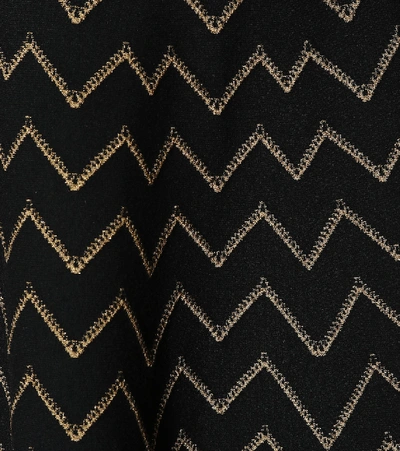 Shop Alaïa Metallic Jacquard Knit Midi Skirt In Black